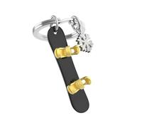 METALMORPHOSE - Porte-clés Métal 3D Snowboard & son Flocon - Pour les Passionnés de Sport d'Hiver - Cadeau Homme, Cadeau Femme - Jeux Olympiques - MTM148-01