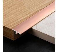 MetalProfile - Moulure en T en aluminium pour Flo - Garniture de base murale - Profils de joint de sol (rose, 1 cm x 250 cm)