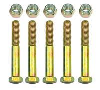 Metalsuberg Lot de 5 boulons de cisaillement de qualité 2 1,27 x 8,9 cm pour cutter rotatif, boîte de vitesses de tracteur, galvanisation couleur avec écrou de verrouillage en nylon