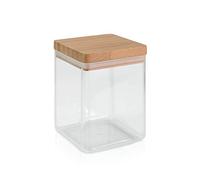 Metaltex 187114 Pot de Cuisine carré 'Aroma Line' 1,30 l avec Couvercle en Bambou Noir