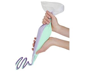 Metaltex - 20 Poches à décorer Doubles + 2 Douilles & 1 Embout, Blanc