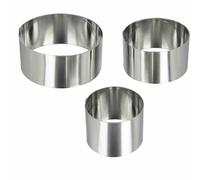 Metaltex 204-536010 Anneaux de cuisson tout usage, ronds, Inox Ø 6/8/10x4,5 cm, argent, 3 pièces (1 set)