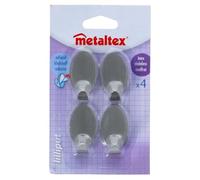 Metaltex 2047318 Lilliput Crochet Adhésif Argent Lot de 4
