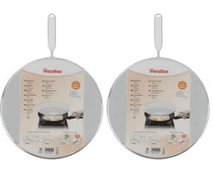 Metaltex 206129 Splash Guard Fritto, 29 cm, tinned, Blanc (Lot de 2)