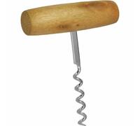 Metaltex 250-520010 Tire-bouchon à tige avec manche en bois, naturel/argenté