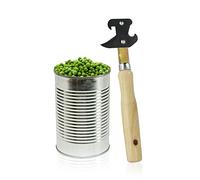 Metaltex 250330 Ouvre-boîte en acier inoxydable, manche en bois