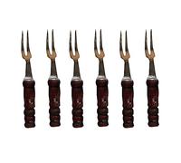 Metaltex 252610 Lot de 6 Pique-Pate Acier Inoxydable Bois Argent 28 x 28 x 18 cm