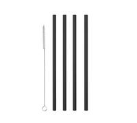 Metaltex 253135002 Lot de 12 pailles en plastique Noir