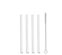 Metaltex 253187000 Lot de 4 pailles en verre courtes/droites