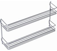 Metaltex 364-632039 Étagère à épices PEPITO 2 étages 36x8x19cm, pour porte d'armoire, argenté