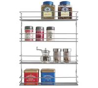 Metaltex 364634039 Etagère à épices"Pepito" 4 étages, Acier Inoxydable, Argent, 36 x 8 x 45 cm
