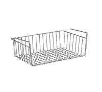 Metaltex Panier de rangement suspendu Kanguro 40 cm – Corbeille pour placard argent métallisé