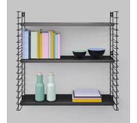 METALTEX 377603080 Bibliothèque TOMADO avec 3 étagères noires et côtés noirs / Etagère suspendue / Système d'étagères TOMADO