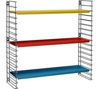 METALTEX 377603328 Bibliothèque TOMADO avec 3 étagères colorées et côtés noirs / Étagère suspendue / Système d'étagères TOMADO