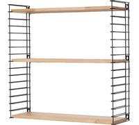 METALTEX 377607336 Bibliothèque TOMADO avec 3 étagères en bois de hêtre et grilles latérales en noir / Etagère suspendue / Système d'étagères TOMADO