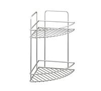 Metaltex 404213 Etagère de Coin pour Douche avec 2 Étages Argent 28 x 28 x 18 cm