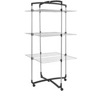 Metaltex 405773039 Faro plus Turmwäschetrockner 3-Etagen, silber / schwarz