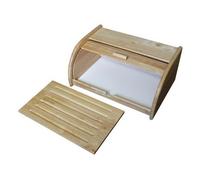 Metaltex – Boîte à pain Hevea – avec planche à découper – Bois naturel 40 cm