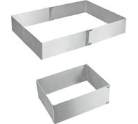 Metaltex Cadre à gâteaux rectangulaire en acier inoxydable réglable, 41 x 29,6 x 8,5 cm