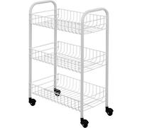 Metaltex Chariot de cuisine avec 3 paniers Siena Blanc