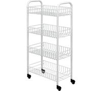Metaltex – Chariot de cuisine Pisa – 4 paniers – Blanc