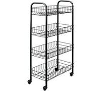 Metaltex Chariot de cuisine avec 4 paniers Pisa Noir Noir G