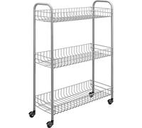 Metaltex Chariot de salle de bain/cuisine Slim 84X56Cm Acier Argent