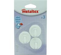 Metaltex Crochet adhésif plastique rond 3 pièces
