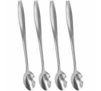Metaltex Cuillères à cocktail extra-longues en acier inoxydable, set de 4 pièces