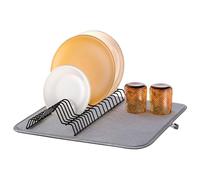 METALTEX Dish Drainer with Mat in Microfiber, Black and Grey, 45 x 40 x 7 cm