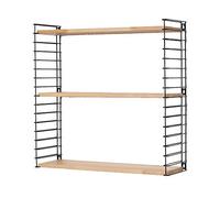 Metaltex ESTANTERIA 3 PISOS 'TOMADO' Negro-Madera 37.76.07/336 12 x 21 x 68 cm