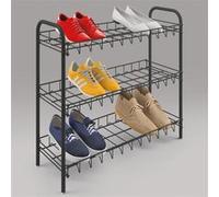 Metaltex Etagère à Chaussures à 3 Niveaux Noir Range-chaussures Organisateur Noir G