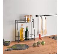 Metaltex Étagère à épices à 2 niveaux Basalmico Noir Noir G