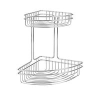 Metaltex Étagère d'angle de Salle de Bain 2 étages, Acier Inoxydable, chromée, 19 x 19 x 26 cm