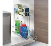 Metaltex Étagère d'armoire coulissante à 2 niveaux In&Out XL, étagère d'armoires de cuisine,,, étagère d'armoire coulissante Argent G