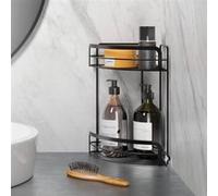 Metaltex Étagère de Douche d'Angle à 2 Niveaux Noir Organisateur Salle de Bain Noir