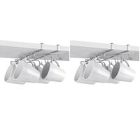 Metaltex Étagère, porte-gobelet, revêtement polythermique, argenté, SpiderMug (Lot de 2)