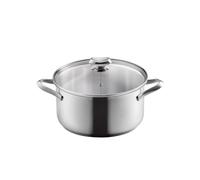 Metaltex ICONA - Casserole basse en acier inoxydable 24 cm 5 l