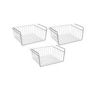Metaltex Lot de 3 unités de panier sous-plateau. Panier sous-meuble et porte-objets de cuisine en fil métallique. Organiseur de cuisine, salle de bain, garde-manger, armoires, bureau. Gain de place