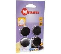 Metaltex Magnets adhésifs ronds INOX brossé x4