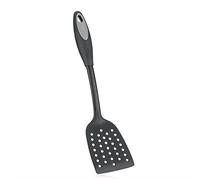 Metaltex Metalex Britannia Spatule ajourée en Nylon avec Manche en Caoutchouc thermorésistant Noir/Insert coloré au Niveau du Manche