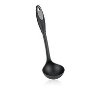 Metaltex Metalex Louche Britannia au Design Moderne, avec Un Manche en Nylon et poignée en Caoutchouc, Noir/poignée de Couleur