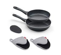 Metaltex NATIVA - Lot de 2 Poêles Aluminium Forgé (20 + 24 cm) + Accessoires Full Induction valable pour tous types de cuisines.