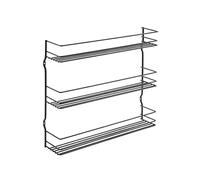 METALTEX Pepito 3-Tier Spice Rack - Wall-mounted Kitchen Storage Shelf for Seasonings and Condiments - Polytherm Lava, 36 x 8 x 32 Centimeters