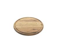 Metaltex Planche à découper ronde en bois d'acacia avec rainure à jus, Ø 24 cm, marron