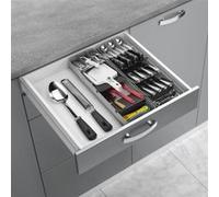 Metaltex Porte-couverts réglable Unifit 363220000 40–49 cm Gris/Noir