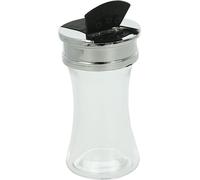 Metaltex saupoudreur d'épices verre/acier inoxydable 7x10cm 70ml, clair/argent/noir