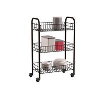 Metaltex Chariot de cuisine Siena – 3 paniers, noir, compact et mobile