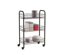 METALTEX Siena Kitchen Trolley, Epoxy Coated Steel, Black, 41 x 23 x 63 cm