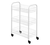 Metaltex Sorrente Italie Chariot à 3 étages, métal, Blanc